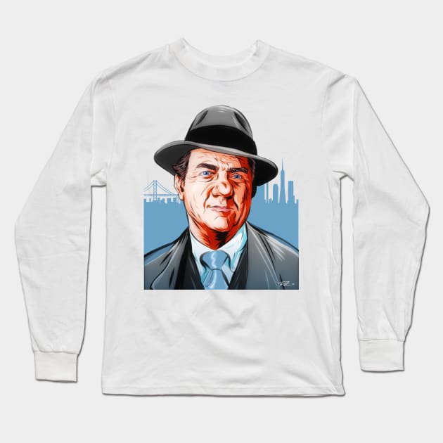 Karl Malden - An illustration by Paul Cemmick Long Sleeve T-Shirt by PLAYDIGITAL2020